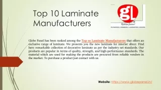Top 10 Laminate Manufacturers