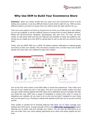why use ekm to build your ecommerce store