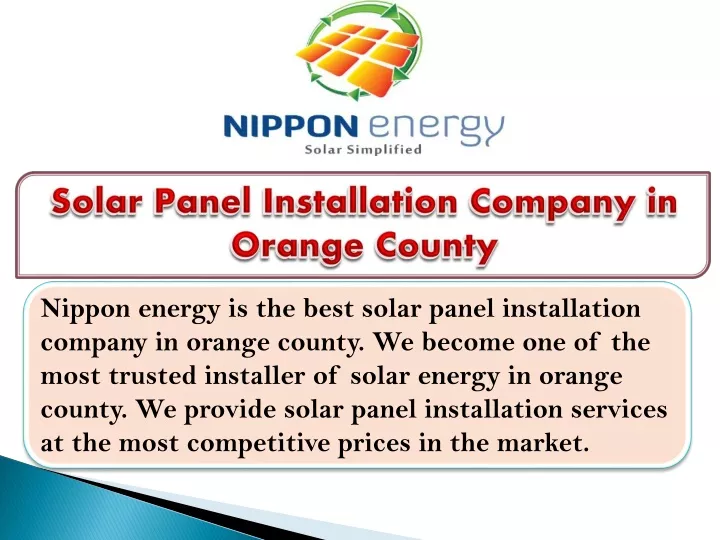 solar panel installation company in orange county