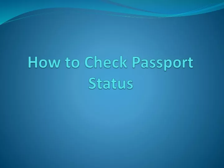 how to check passport status