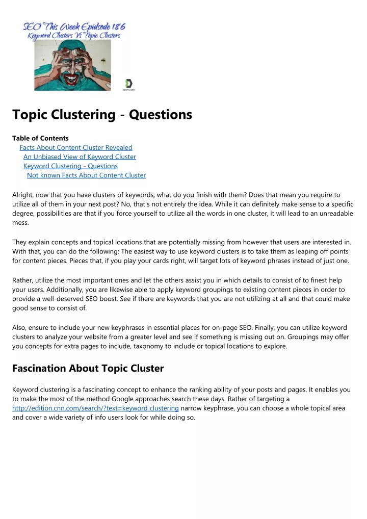 topic clustering questions