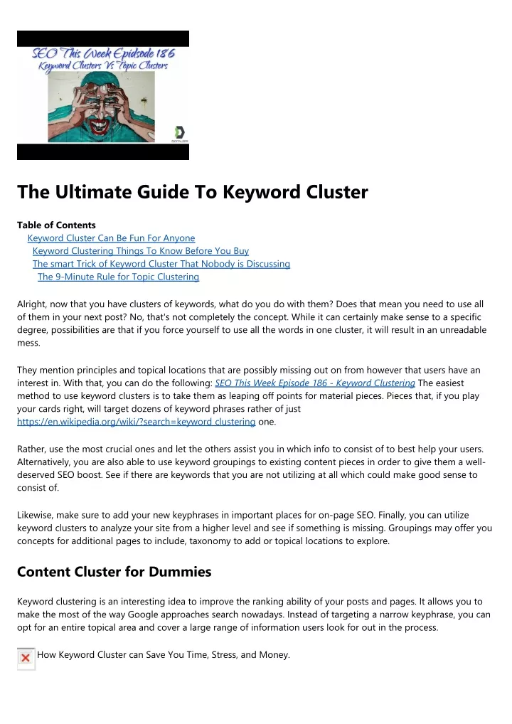 the ultimate guide to keyword cluster