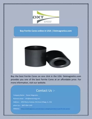 Buy Ferrite Cores online in USA | Dxtmagnetics.com