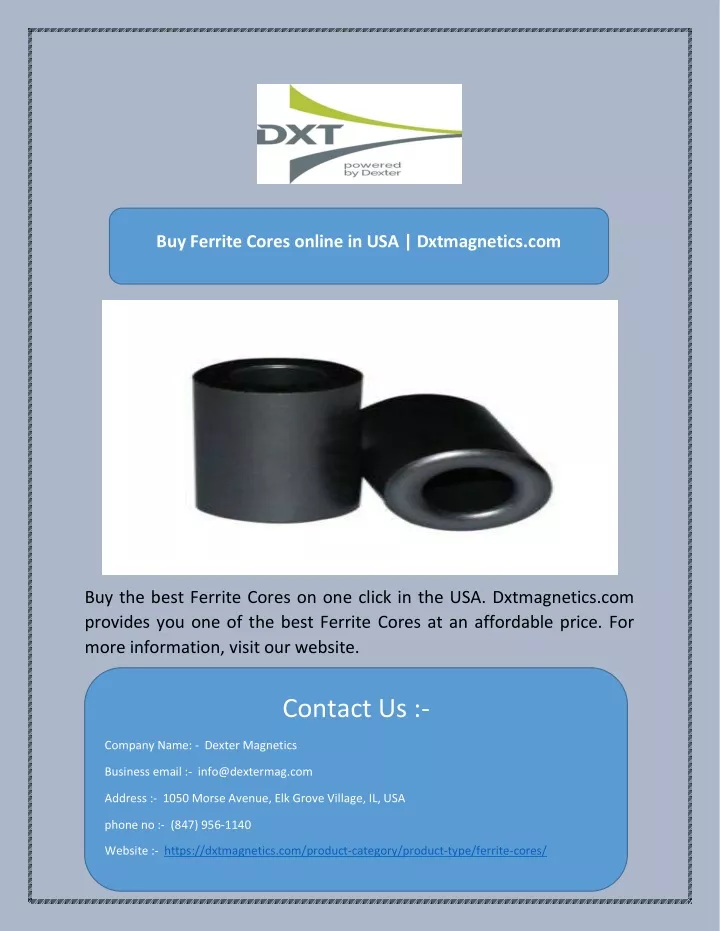 buy ferrite cores online in usa dxtmagnetics com