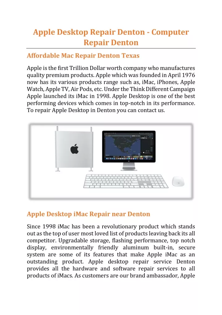 apple desktop repair denton computer repair denton