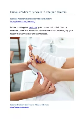 famous pedicure services in udaipur kdoters