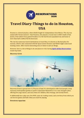 Travel Diary-Things to do in Houston, USA