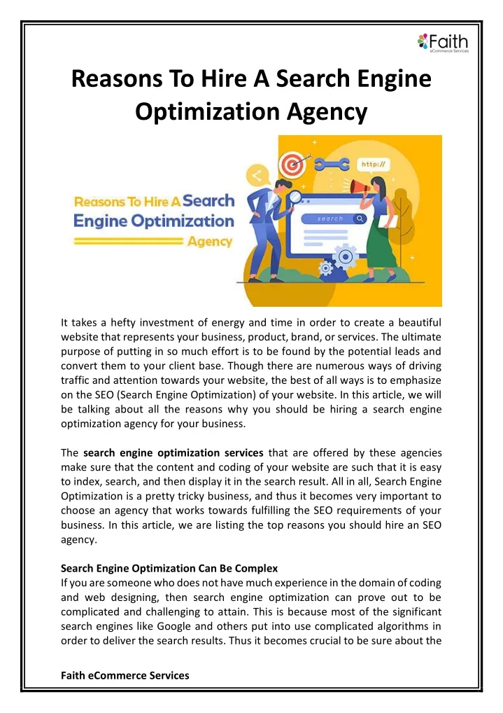 reasons to hire a search engine optimization
