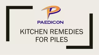 Kitchen Remedies for Piles