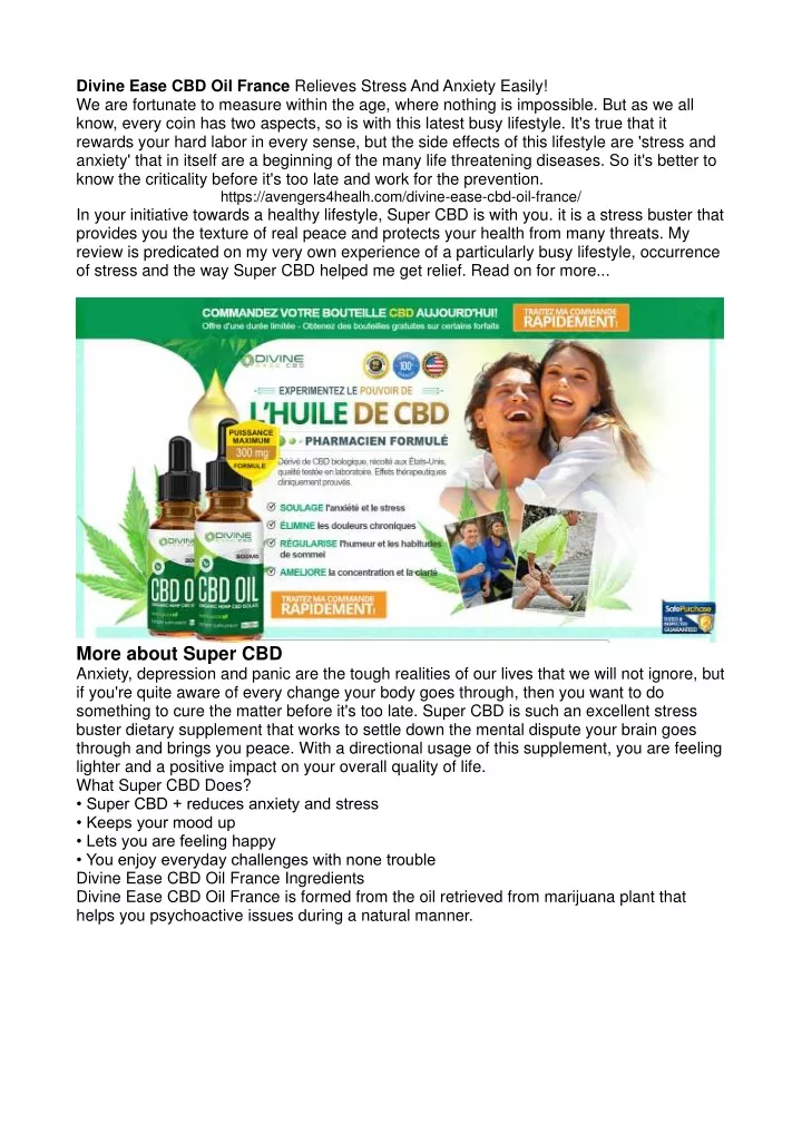 divine ease cbd oil france relieves stress