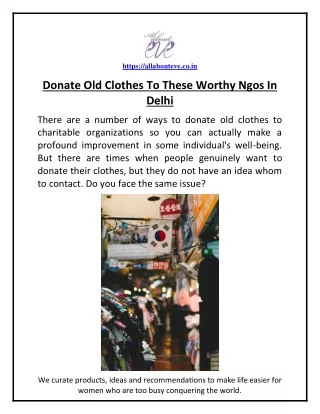 Donate Old Clothes To These Worthy Ngos In Delhi