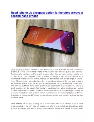used iphone uk cheapest option is therefore