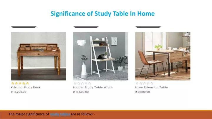 significance of study table in home
