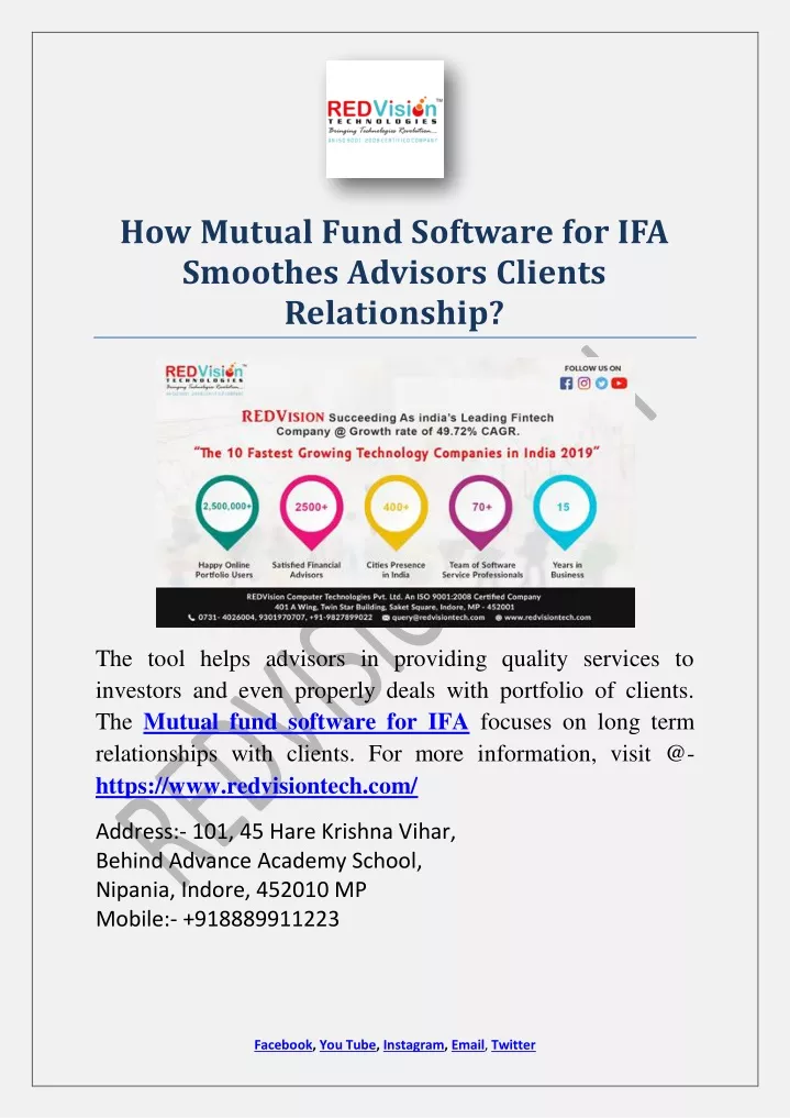 how mutual fund software for ifa smoothes