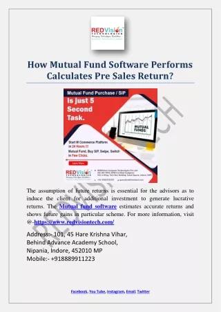 how mutual fund software performs calculates