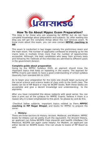 how to go about mppsc exam preparation this blog
