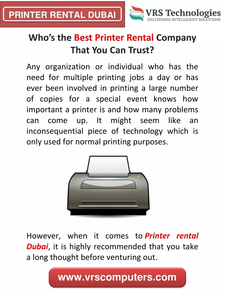 printer rental dubai