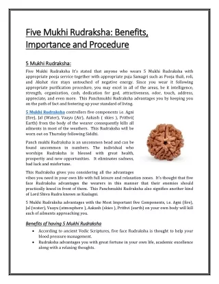 five mukhi rudraksha benefits five mukhi