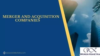 Mergers and Acquisition  Companies