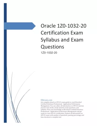 Oracle 1Z0-1032-20 Certification Exam Syllabus and Exam Questions