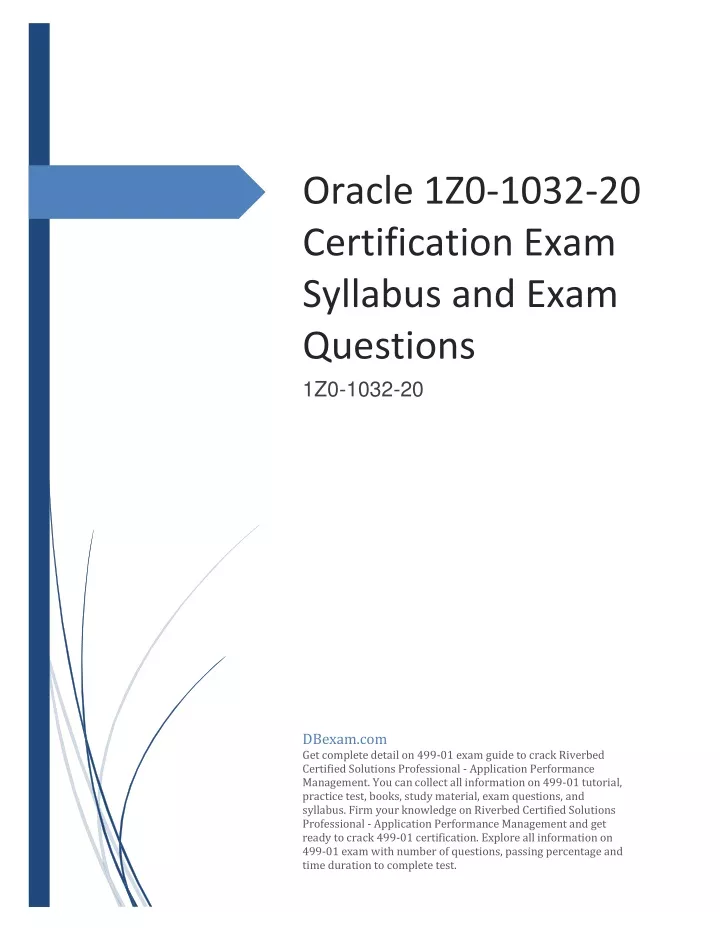 oracle 1z0 1032 20 certification exam syllabus