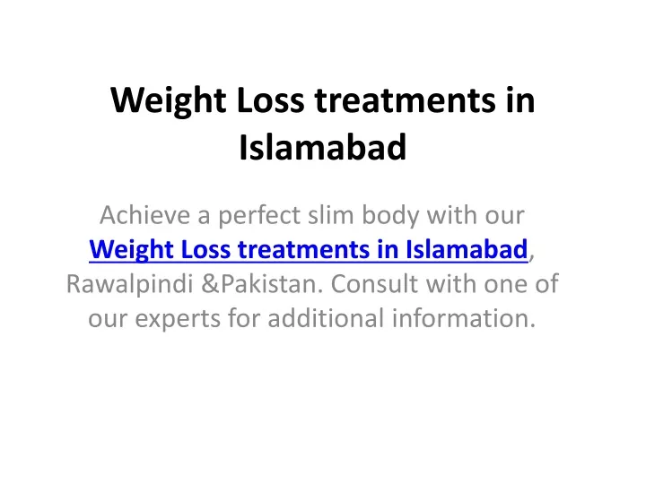 weight loss treatments in islamabad