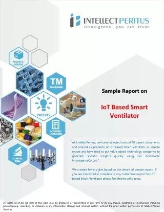 IoT Based Smart Ventilators Report - IntellectPeritus