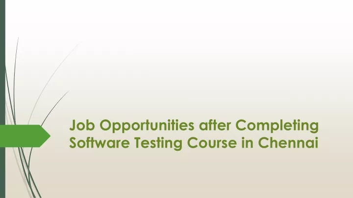 job opportunities after completing software testing course in chennai