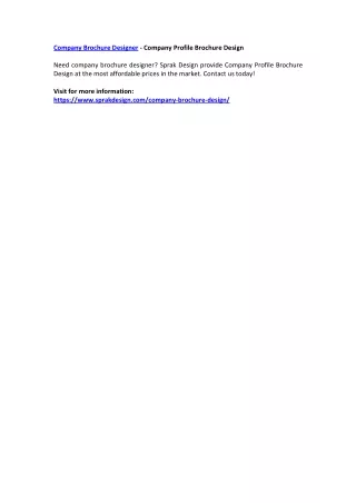 company brochure designer company profile