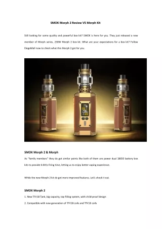 smok morph 2 review vs morph kit