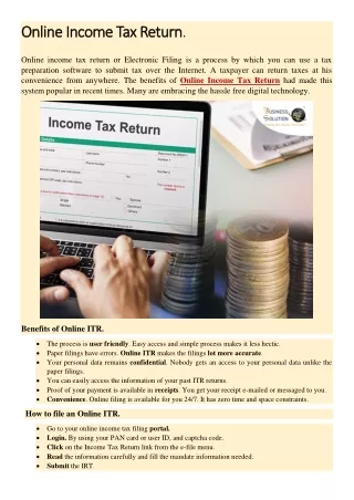 Online Income Tax Return.