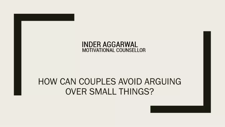 how can couples avoid arguing over small things