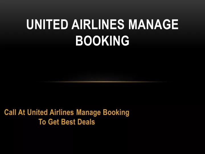 united airlines manage booking