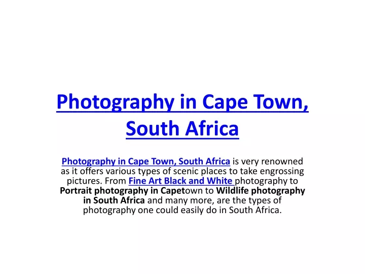 photography in cape town south africa