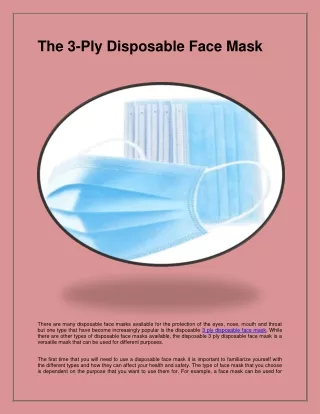 Most Demanded 3 Ply Disposable Face Mask