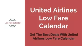United Airlines Low Fare Calendar