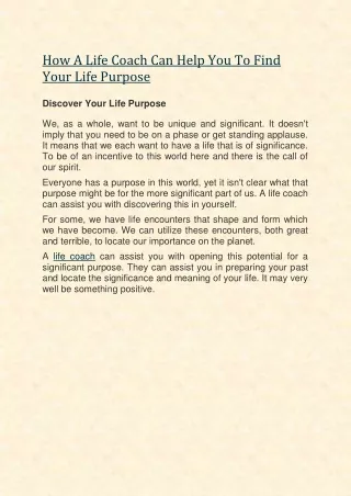 how a life coach can help you to find your life