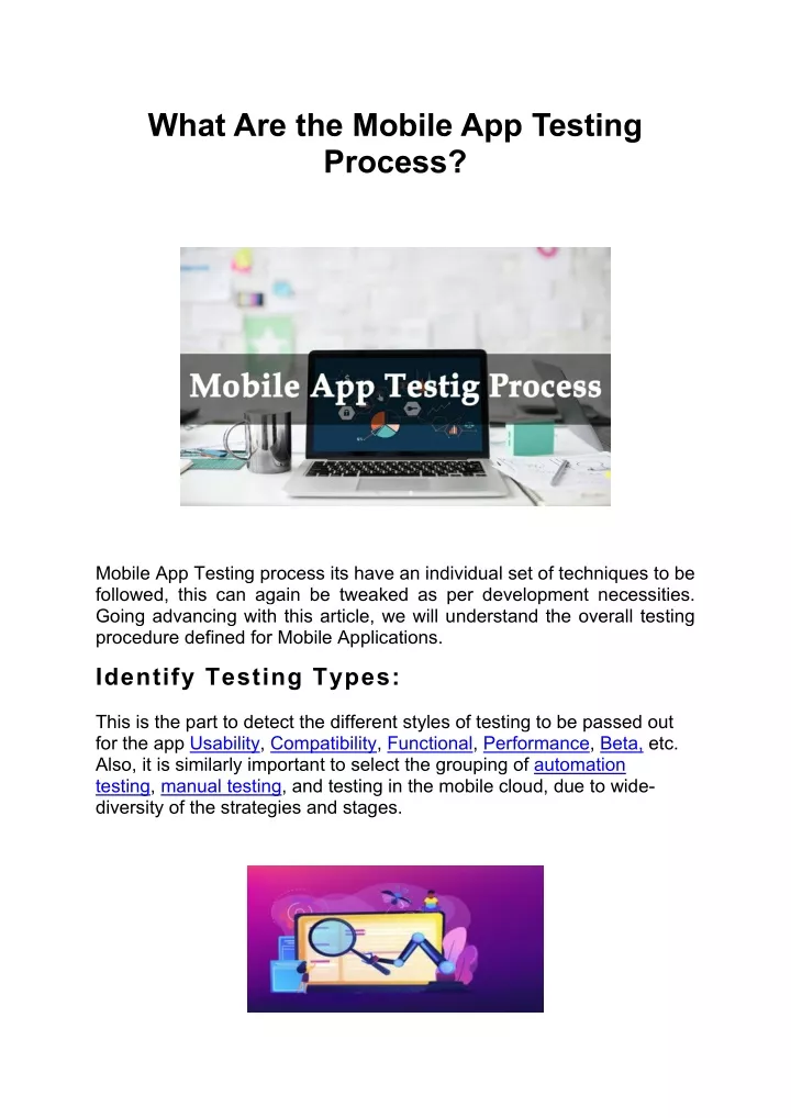 what are the mobile app testing process