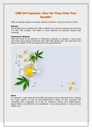 cbd oil capsules how do they help your health