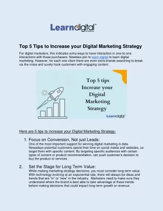top 5 tips to increase your digital marketing