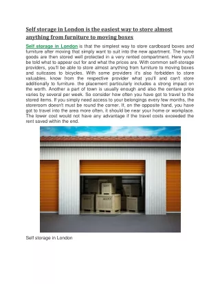 self storage in london is the easiest
