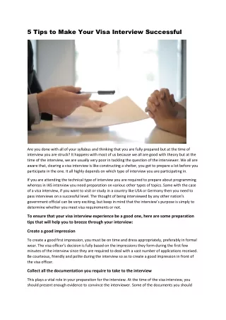 5 tips to make your visa interview successful