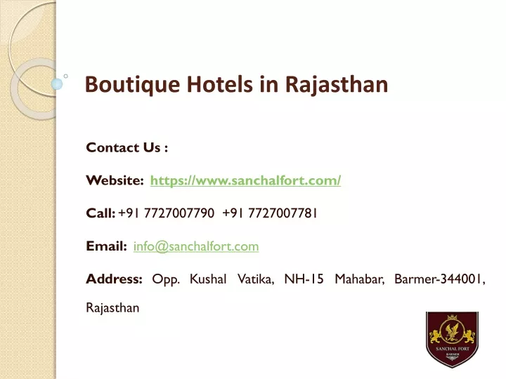 boutique hotels in r ajasthan