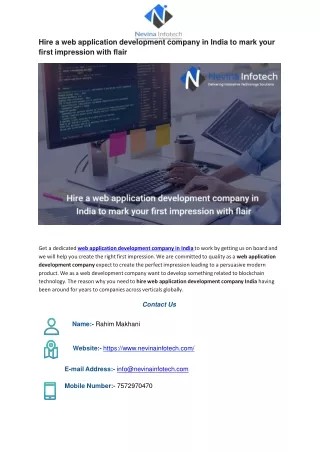 hire a web application development company