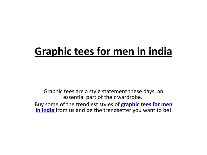 graphic tees for men in india