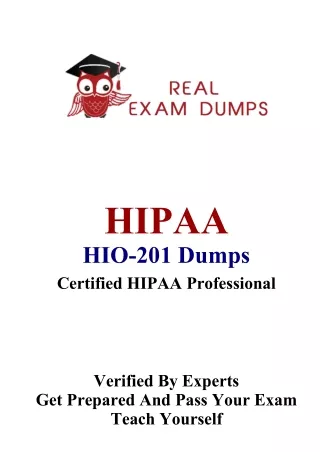 HIPAA HIO-201 Dumps Question Answers | HIO-201 Study Material