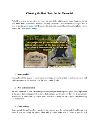 choosing the best photo for pet memorial