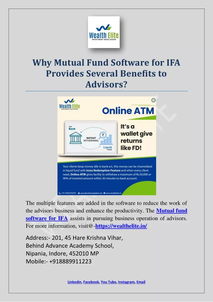 why mutual fund software for ifa provides several