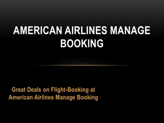 american airlines manage booking