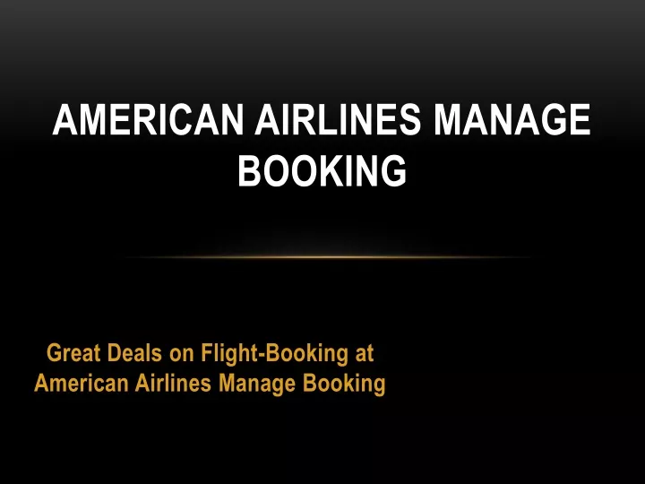american airlines manage booking